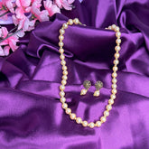 Golden Stylish Mala with Earrings